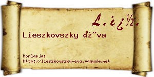 Lieszkovszky Éva névjegykártya