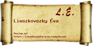 Lieszkovszky Éva névjegykártya
