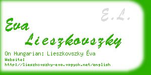 eva lieszkovszky business card
