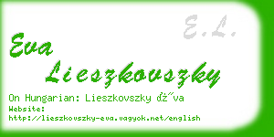 eva lieszkovszky business card